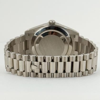 Rolex Day-Date 40 White Gold Meteorite Baguette Diamond Dial 228239