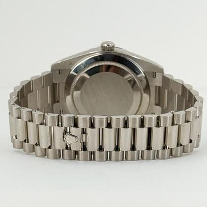 Rolex Day-Date 40 White Gold Meteorite Baguette Diamond Dial 228239