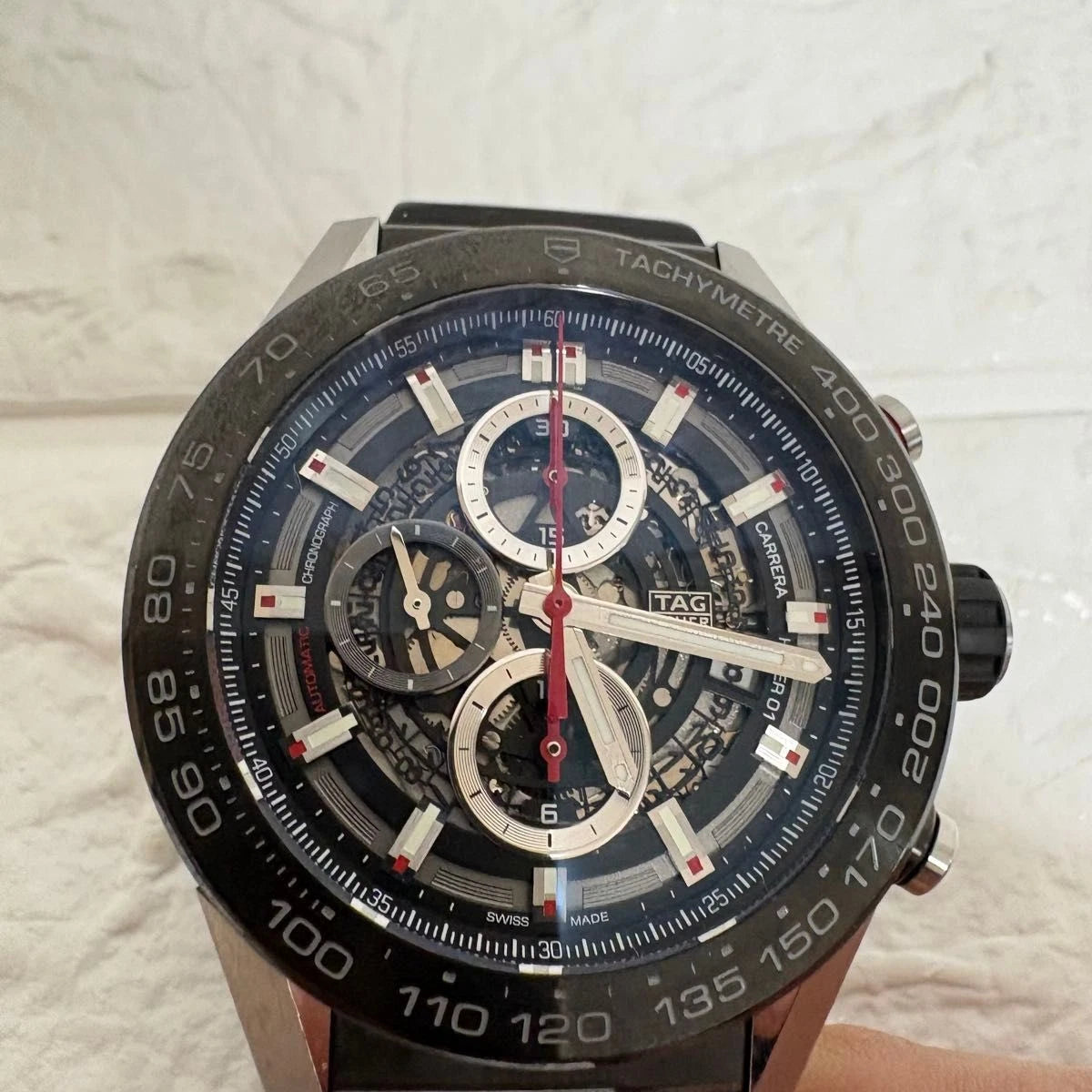 TAG Heuer Carrera Calibre Heuer 01 CAR2A1Z.FT6044 – Black/Red Skeleton Dial